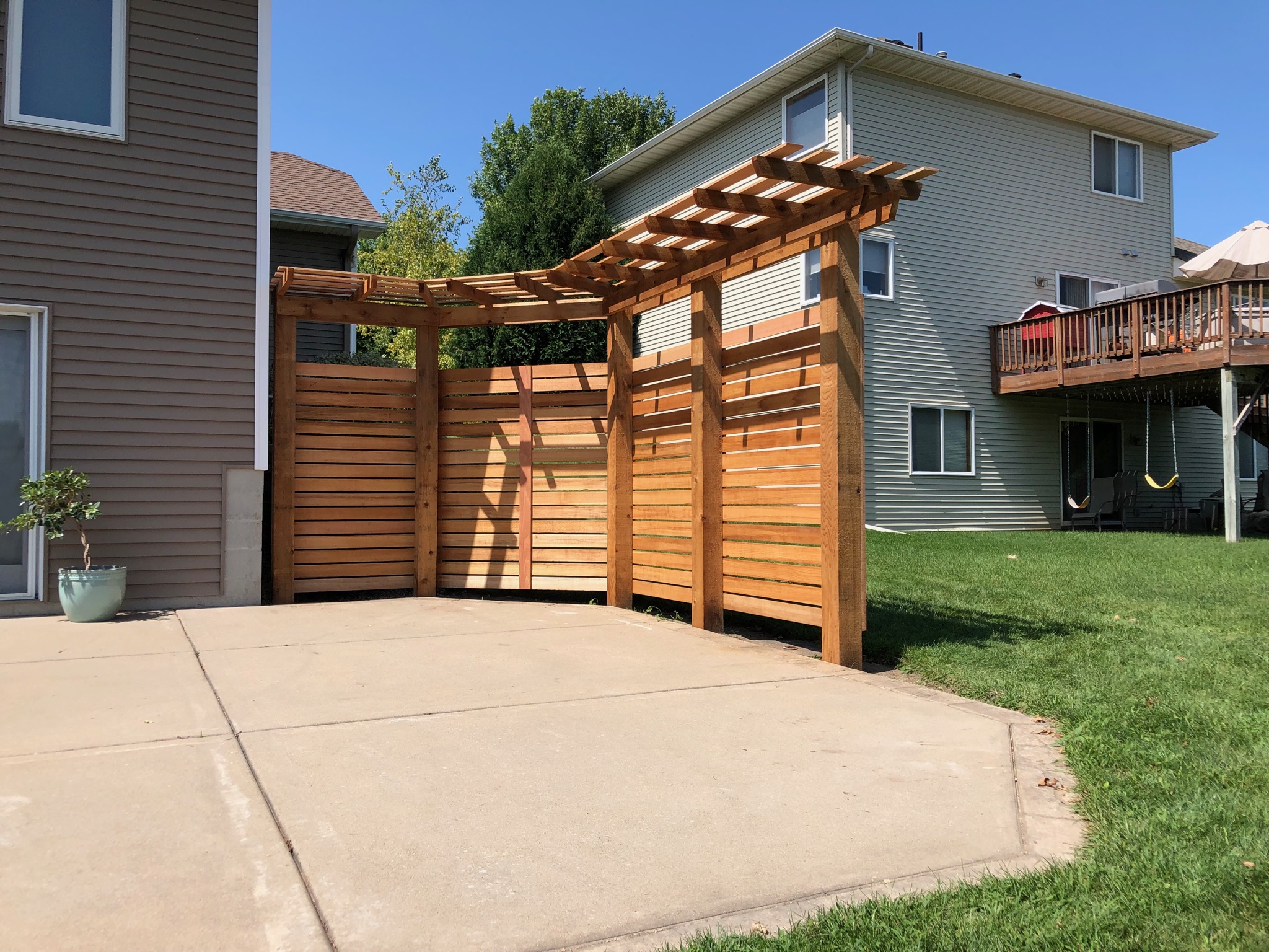 Horizontal board cedar Pergola